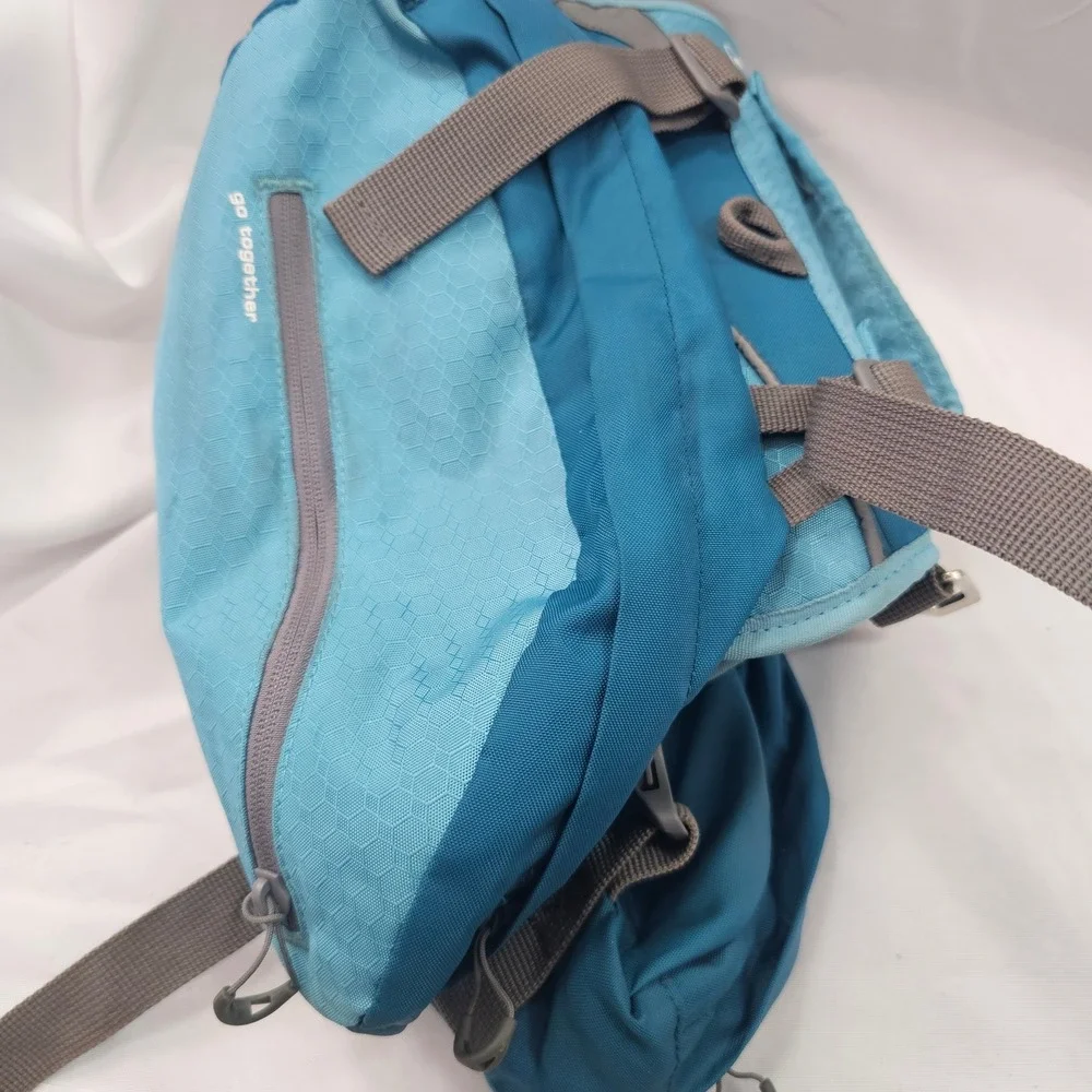 Kurgo Baxter Dog Backpack Harness Blue Teal Adjustable Hiking Gear‎ Saddlebags